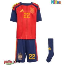 Camiseta España Pau Cubarsi #22 Primera Equipación para niños Mundial 2026 manga corta (+ pantalones cortos)